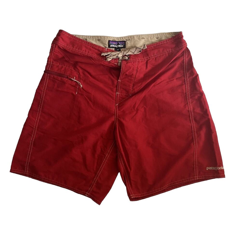 Patagonia Board Shorts Men’s 30 RED Surf Summer Casual Wavefarer Planing